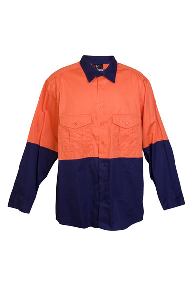 S007ML 100% Combed Cotton Drill Long Sleeve Shirt